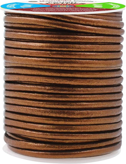 Mandala Crafts Round Genuine Bronze Leather Cord - Image 2