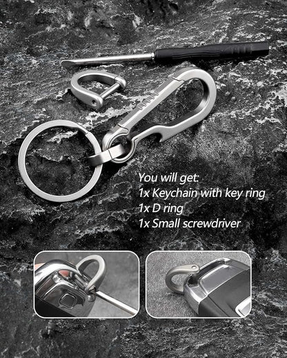 PJYTAC Key Chain Clip Titanium Carabiner Keychain Quick Release Carabiner - Image 7