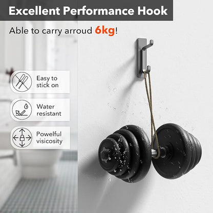 pickpiff Wall Hooks for Coat and Towel: 13LB Strong Adhesive Door Hanger Stick - Image 4