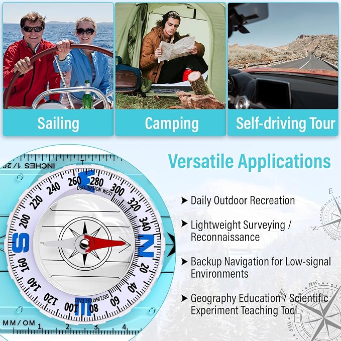 20 Pcs Acrylic Orienteering Compass Hiking Backpacking Survival Reliable - Image 7