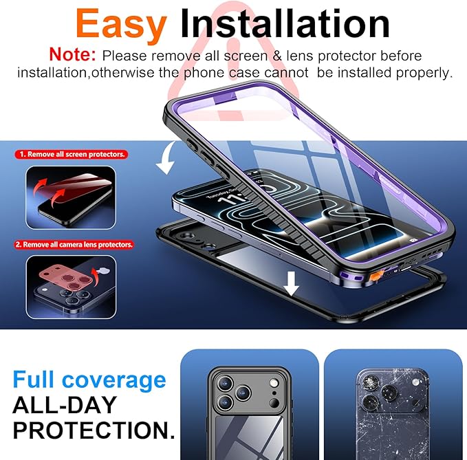 SPIDERCASE for iPhone 17 Pro Case Waterproof, Built-in Lens & Screen Protector - Image 6