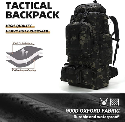100L Camping Hiking Backpack, Molle military Tactical rucksack backpack - Image 3