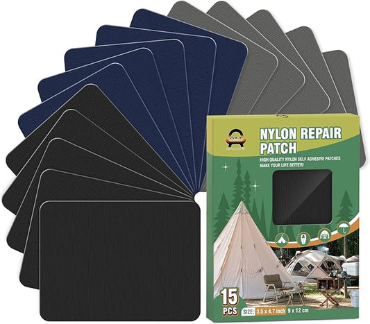 OAZ 15 Pieces 3.5 x 4.7 inch Nylon Repair Patches Nylon Fabric Patch by OAZ
