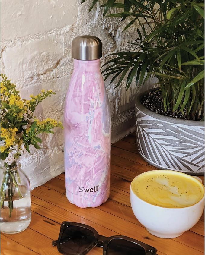 S’well Stainless Steel 17oz Water Bottle, Geode Rose Color, Triple-Layer Vacuum - Image 2