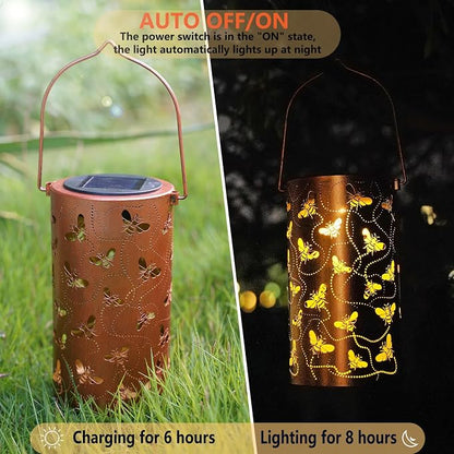 Solar Honeybee Lanterns Outdoor Hanging Decor Lantern, Waterproof Hollow Out - Image 5