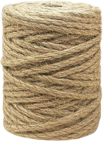 Vanhench Jute Rope 5MM 106 ft 6Ply Twisted Heavy Duty and Thick Twine Rope Bulk by Vanhench