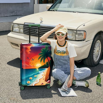 ANNA QUEEN Tropical Sunset Beach Luggage Cover, Stretchable Suitcase Protector - Image 4