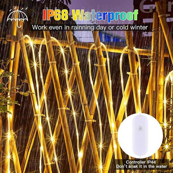Nazuwke 164Ft Rope Lights Outdoor, 500 LEDs 18 Colors Changing String Lights - Image 3