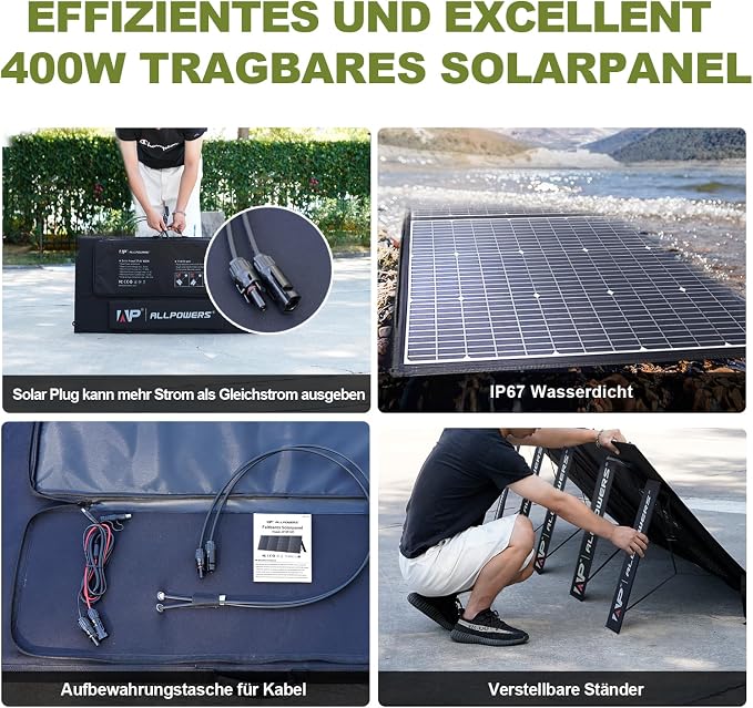 ALLPOWERS SP037 400 watt Solar Panel Foldable Portable Solar Charger - Image 6