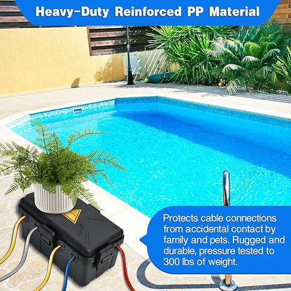 Hrensaw Medium Outdoor Electrical Box, Weatherproof Connection Box w/6 Cable - Image 5