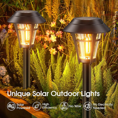 LETMY Solar Pathway Lights Outdoor, 10 Pack Solar Lights Outdoor Waterproof - Image 3