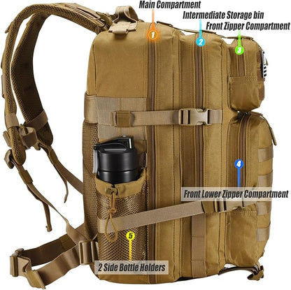 45L Tactical Backpack for Men Women, Military Assault Pack - Image 5