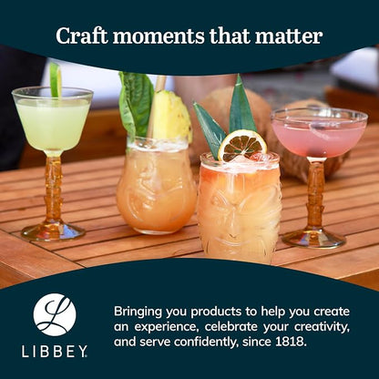Libbey Tiki Bamboo Highball Drinking Glasses, Iconic 16 Oz Tall Cocktail - Image 6