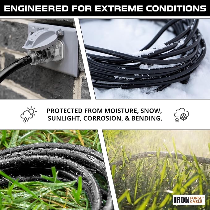 Iron Forge Cable 2 Pack 12 Gauge Outdoor Extension Cord 50 Ft, SJTOW 12/3 Heavy - Image 3