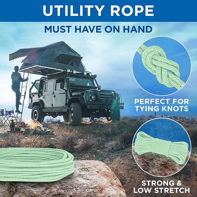 TECEUM Cotton Rope 3/16” – 50 FT – Strong All-Purpose Braided Rope – Natural - Image 6
