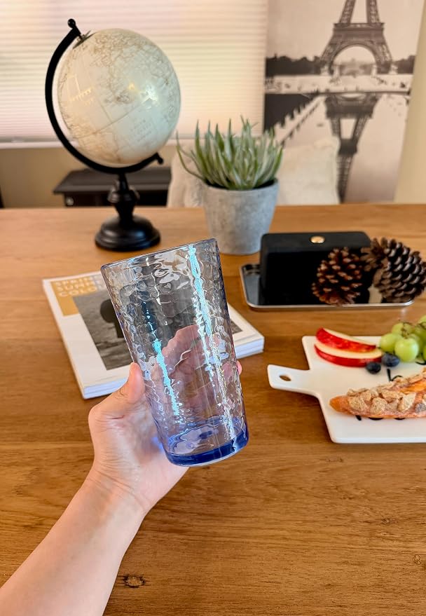 KLIFA- NICE- 20 ounce, Acrylic Highball Drinking Glasses, Stackable Plastic - Image 3