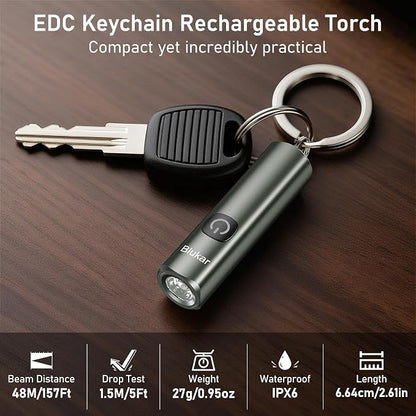 Blukar Rechargeable EDC Flashlight, Mini Keychain Flash Light - Image 2