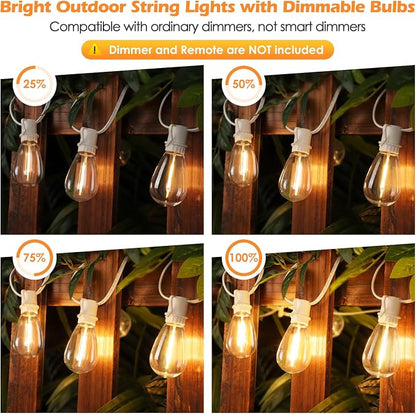 Larkvue 192FT LED Outdoor String Lights, Linkable Patio Light - Image 3