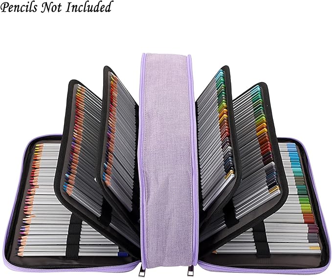 BTSKY Colored Pencil Case 360 Slots Pen Pencil Bag Organizer High Capacity Pens - Image 2