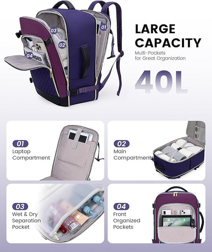 LOVEVOOK Large Travel Backpack for Women, TSA Carry on Backpack for Airplanes - Image 3