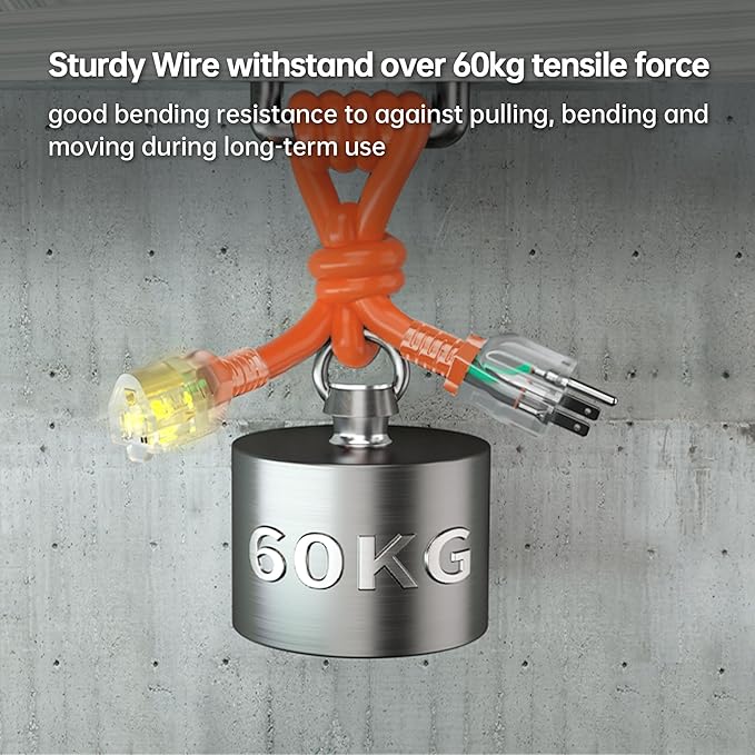 PlugSaf 1FT 12/3 Gauge Short Outdoor Extension Cord - Image 5