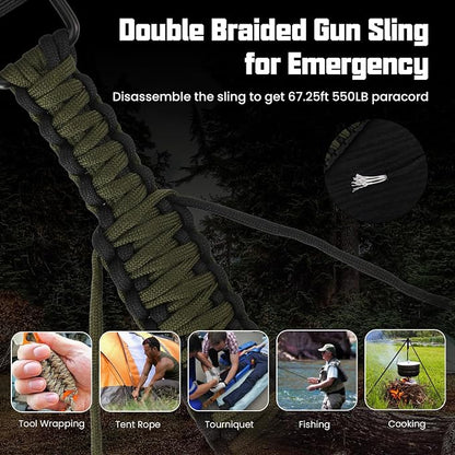 Double Braide 550LB Shotgun Sling 2 Point Paracord Rifle Sling, Non-Slip - Image 4