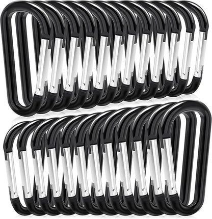 24pc Aluminum Carabiner Clip D Ring, Keychain Spring Hook, Small Carabiners Set by Zalava