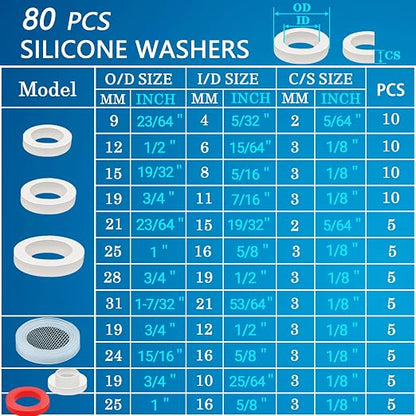ZDBB 165 PCS Plumbing Hose Rubber Washers Assortment Set - Image 3