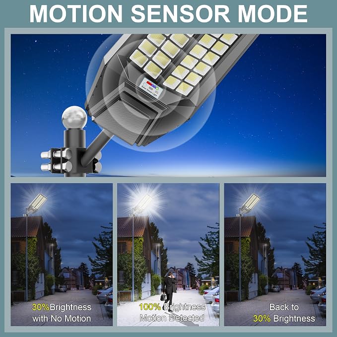Solar Street Lights Outdoor, Commercial Grade Dusk to Dawn LED Security Flood - Image 5