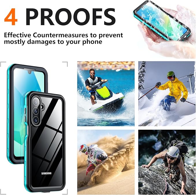 SPIDERCASE for Samsung Galaxy A16 5G Case Waterproof, Built-in Screen & Camera - Image 6