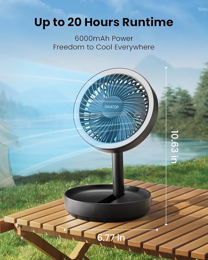 Gaiatop Foldable Small Desk Fan - Image 3