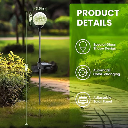 GIGALUMI Solar Garden Lights 3 Pack, Solar Lights Outdoor Decorative Waterproof - Image 6