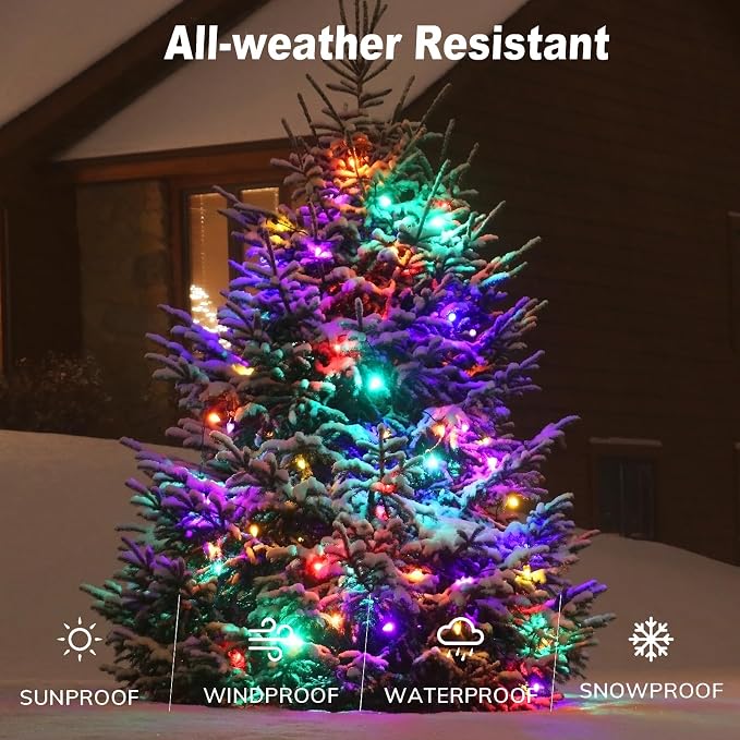 Solar String Strawberry Lights Outdoor 2 Pack 200 LED 80Ft Multi-Color - Image 4