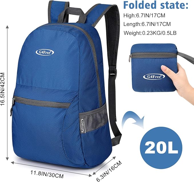 G4Free 20L Lightweight Packable Backpack Travel Hiking Daypack Foldable Backpack - Image 2