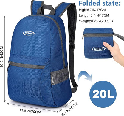 G4Free 20L Lightweight Packable Backpack Travel Hiking Daypack Foldable Backpack - Image 2