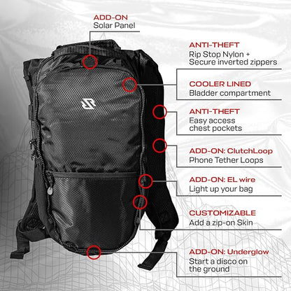 RAVERUNNER® Anti-Theft Hydration Backpack | Festival Approved Rave Backpack - Image 6