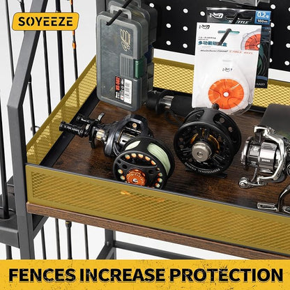 SOYEEZE Fishing Rod Holders for Garage, 3-Tier Fishing Pole Rack - Image 3