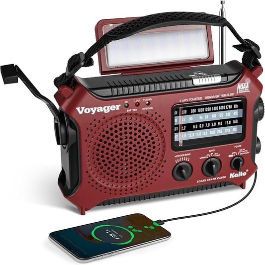 Kaito KA500RED 5-Way Powered Emergency AM/FM/SW Weather Alert Radio by Kaito