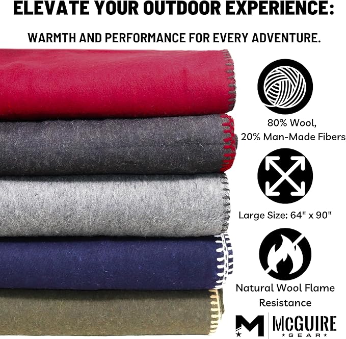 M MCGUIRE GEAR Heavy Duty Wool Blanket, and First Aid Use – Mil-Spec, Fire - Image 4