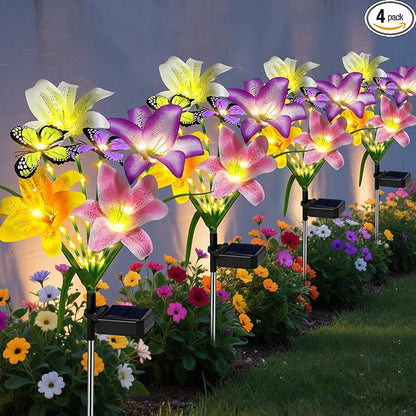 ostritec Solar Garden Lights Outdoor, 4 Pack Flower Lights by OSTRITEC