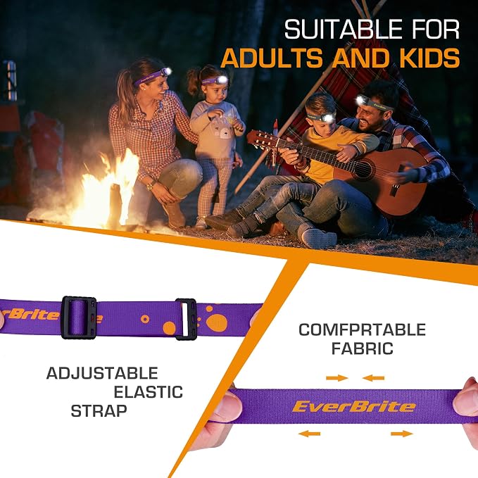 EverBrite Rechargeable Headlamp, 2 Pack Kids & Adult Headlamp - Image 9