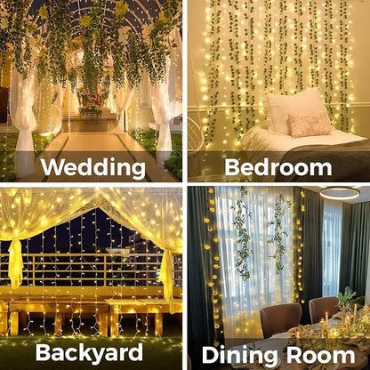 suddus Curtain Lights for Bedroom, 200 Led Hanging String Light Outdoor - Image 3