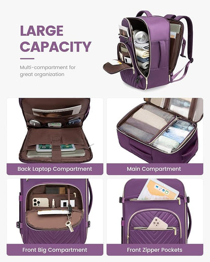 LOVEVOOK Large Travel Backpack for Women, TSA Carry on Backpack for Airplanes - Image 3