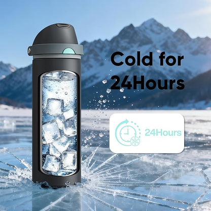 Insulated Water Bottle with Straw - Image 7