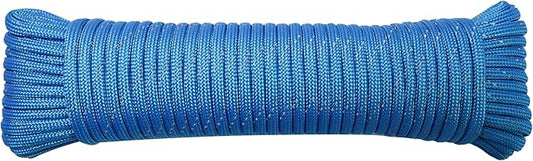 Paracord Rope, Reflective III Parachute Cord 7 Strand Core 550lb, 100ft Blue by LUOPUTUO