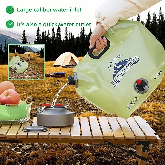 8L/281oz Outdoor Collapsible Water Jug BPA-Free w/Adjustable Faucet - Image 5