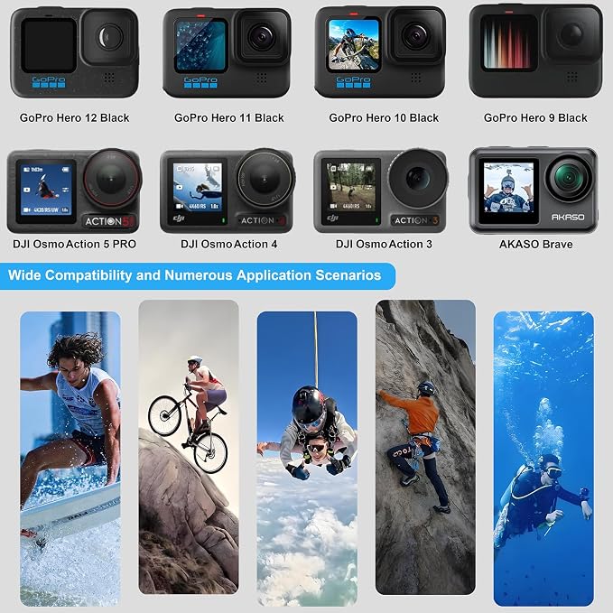Action Camera Accessory for GoPro Hero 12/11/10/9/8/7/6/5 DJI Osmo Action 5 - Image 3