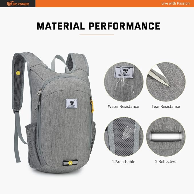 SKYSPER Small Daypack 10L Hiking Backpack Packable Lightweight Travel Day Pack - Image 4