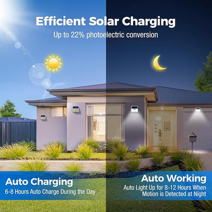 Peasur Solar Lights Outdoor Waterproof, Solar Powered Fence Wall Light - Image 5