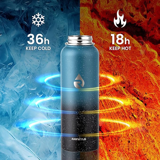 RAYMYLO Insulated Water Bottle 40 oz, Triple Wall Vacuum Stainless Steel - Image 3
